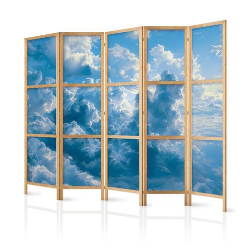 Japanischer Paravent Ocean w powietrzu: Falujące chmury odbijające światło poranka 225×172 cm, japanisch