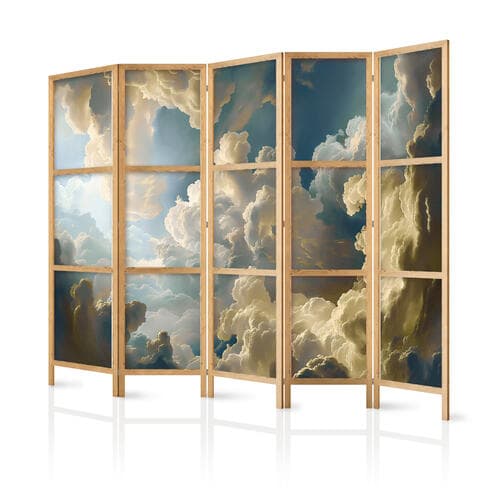 Japanese room divider Słońce i cienie: Teatralny pokaz przyrody wysoko nad ziemią 225×172 cm, Japanese