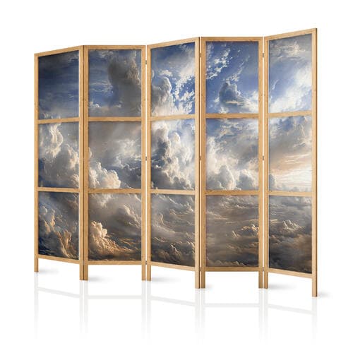 Japanese room divider Złote refleksy na obłokach chmur zapowiadających zmierzch 225×172 cm, Japanese