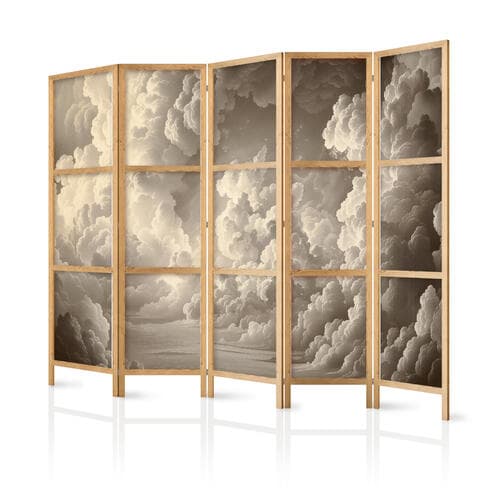 Japanese room divider Szept rozświetlonych chmur: Miękka gra światła w teatrze niebios 225×172 cm, Japanese
