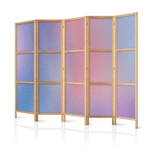 Parawan japoński Tęczowy gradient - delikatny wielokolorowy gradient przypominający mgłę 225×172 cm, japoński