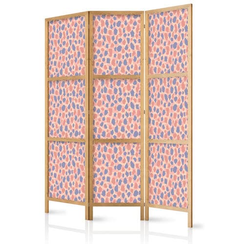 Japanischer Paravent Deseń żyrafy - kolorowy wzór zwierzęcy w niebiesko-różowe plamki 135×172 cm, japanisch