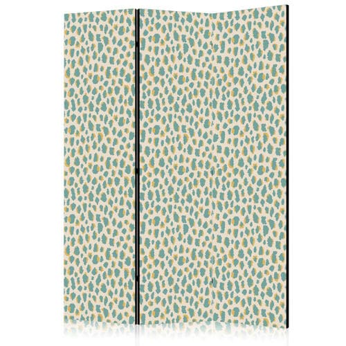 Parawan Deseń żyrafy - zwierzęcy wzór w turkusowe plamki na jasnym tle 135×172 cm, akustyczny