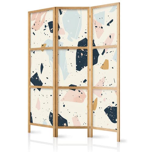 Japanese room divider Lastriko z dużymi - przeskalowanymi kamieniami w stonowanych kolorach 135×172 cm, Japanese