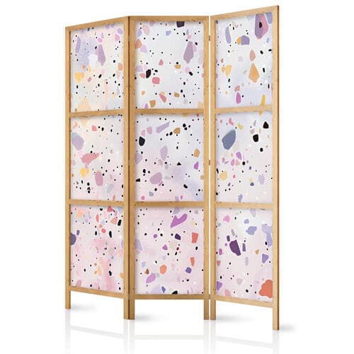 Japanese room divider Lastriko w stylu confetti - fioletowo-różowy - kolorowy wzór 135×172 cm, Japanese