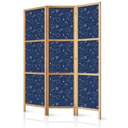 Japanese room divider Kosmiczne Inspiracje - wzór z gwiazdami i konstelacjami na ciemnym tle 135×172 cm, Japanese