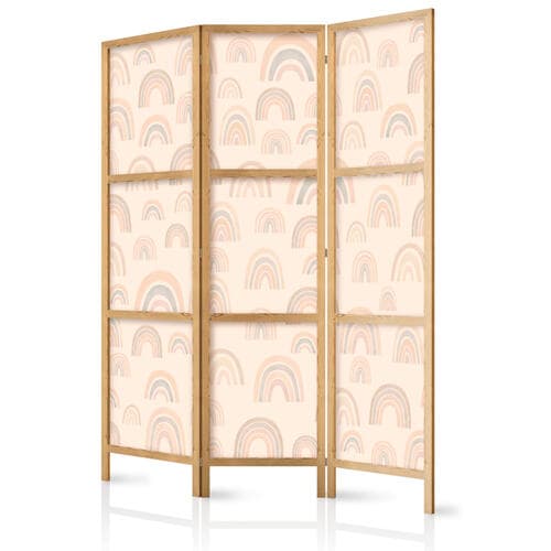 Parawan japoński Sierpniowe niebo - różnej wielkości tęcze w stonowanych kolorach 135×172 cm, japoński