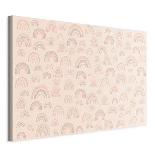Leinwandbild Sierpniowe niebo - różnej wielkości tęcze w spokojnych kolorach 90×60 cm, italienische Leinwand