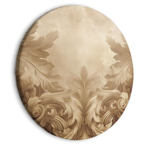 Rundes Leinwandbild Rzeźbione ornamenty barokowe bogata kompozycja w kolorach sepii 80×80 cm