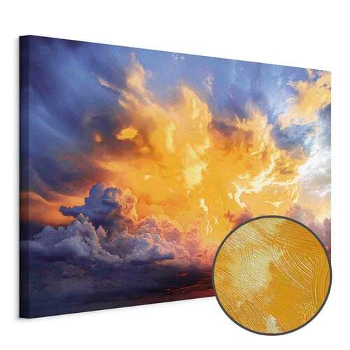 Canvas print Piękny zachód słońca - chmury w ciepłych odcieniach 30×20 cm, standard canvas