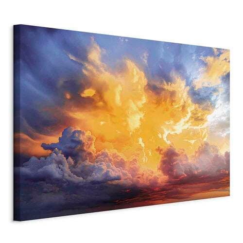 Obraz na płótnie Piękny zachód słońca - chmury w ciepłych odcieniach 120×80 cm, płótno standard