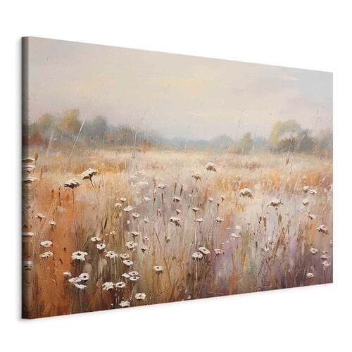Obraz XXL Impresjonistyczna łąka - krajobraz polny w pastelowej palecie barw 130×87 cm