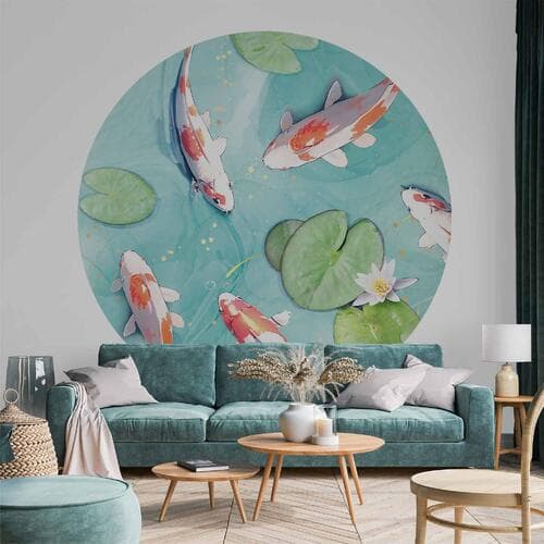 Fototapeta okrągła Staw w Japonii 140×140 cm, materiał samoprzylepny