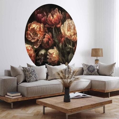 Fototapeta okrągła Kwitnące tulipany 140×140 cm, materiał samoprzylepny