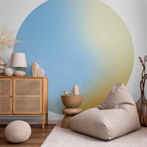 Round wall mural Energetyczny gradient - kompozycja gradientowa w żywych kolorach 230×230 cm, self-adhesive material