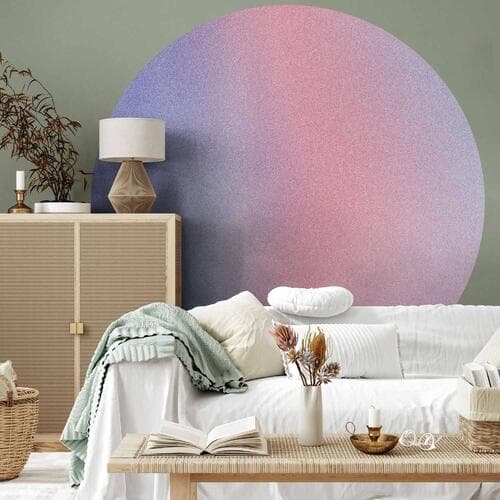 Fototapeta okrągła Tęczowy gradient - delikatny wielokolorowy gradient przypominający mgłę 140×140 cm, materiał samoprzylepny