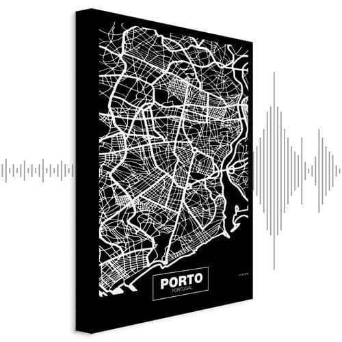 Leinwandbild Mapa w negatywie: Porto 60×90 cm, Standardleinwand