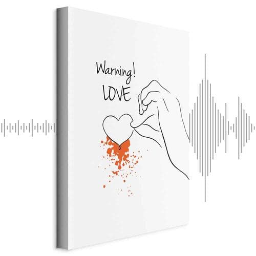 Картина на холсте Warning! Love 60×90 см, стандартный холст