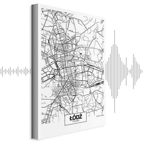 Картина на полотні Mapa miasta: Łódź 60×90 см, стандартне полотно