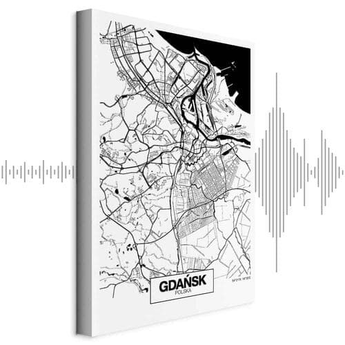 Leinwandbild Mapa miasta: Gdańsk 60×90 cm, Standardleinwand