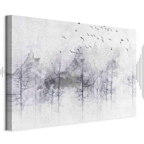 Leinwandbild Zimowy las szeroki 120×80 cm, Standardleinwand