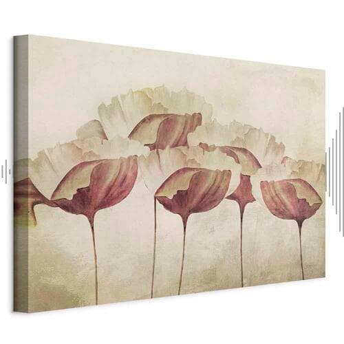 Leinwandbild Kwiaty w beżu szeroki 60×40 cm, Standardleinwand