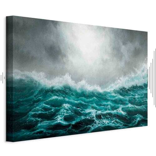 Картина на холсте Niespokojny ocean szeroki 60×40 см, стандартный холст