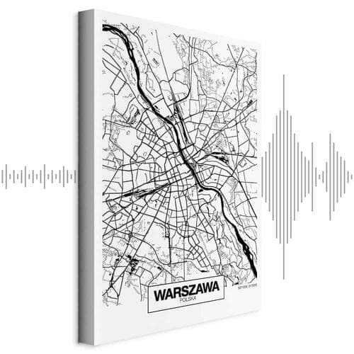 Obraz na płótnie Mapa miasta: Warszawa 80×120 cm, płótno standard