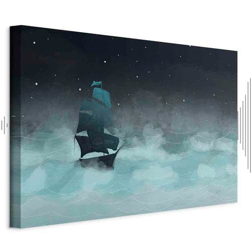 Canvas print Nocne fale szeroki - drugi wariant 90×60 cm, standard canvas