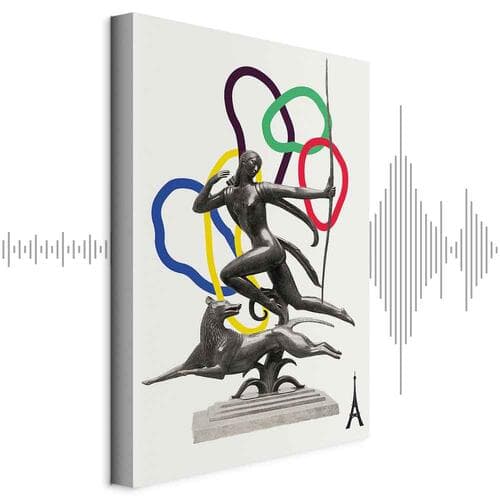 Картина на холсте Kobieta z psem - ilustracja 60×90 см, стандартный холст