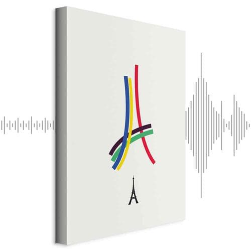 Leinwandbild Wieża Eiffla - grafika kolorowa - abstrakcja 40×60 cm, Standardleinwand