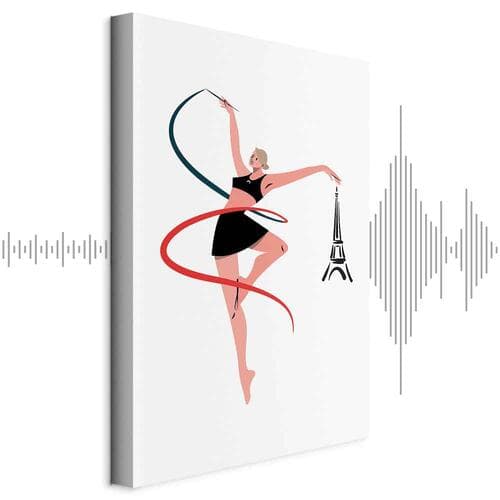 Canvas print Gimnastyka artystyczna - ilustracja kobiety z szarfą 40×60 cm, standard canvas