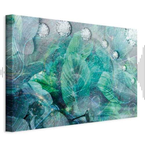 Leinwandbild Turkusowe liście szeroki 30×20 cm, Standardleinwand
