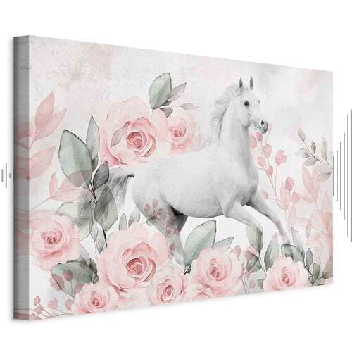Canvas print Galop wśród róż szeroki 30×20 cm, standard canvas