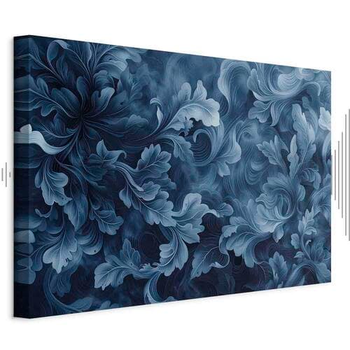 Leinwandbild Ornamenty abstrakcyjne ciemnoniebieskie wiktoriańskie liście 30×20 cm, Standardleinwand