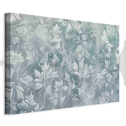 Leinwandbild Ornamenty w przetartych zgaszonych turkusach: delikatny wzór roślinny 30×20 cm, Standardleinwand