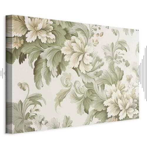 Canvas print Retro vintage kwiaty w delikatnych kolorach kremowych i zielonych 30×20 cm, standard canvas