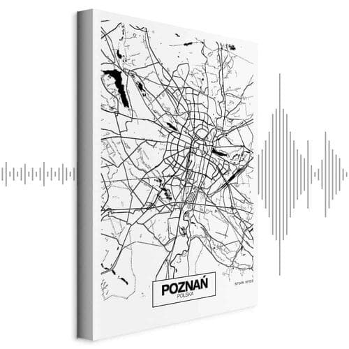 Картина на холсте Mapa miasta: Poznań 20×30 см, стандартный холст