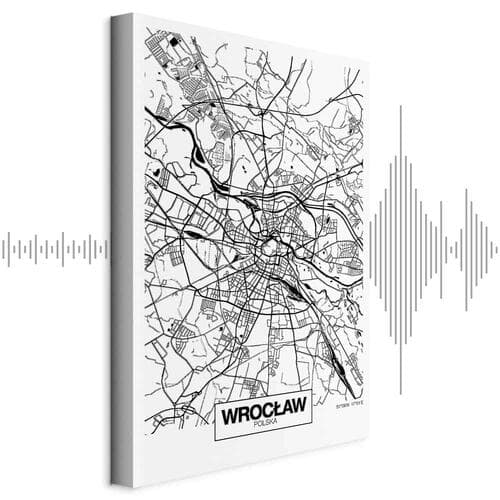 Картина на холсте Mapa miasta: Wrocław 20×30 см, стандартный холст