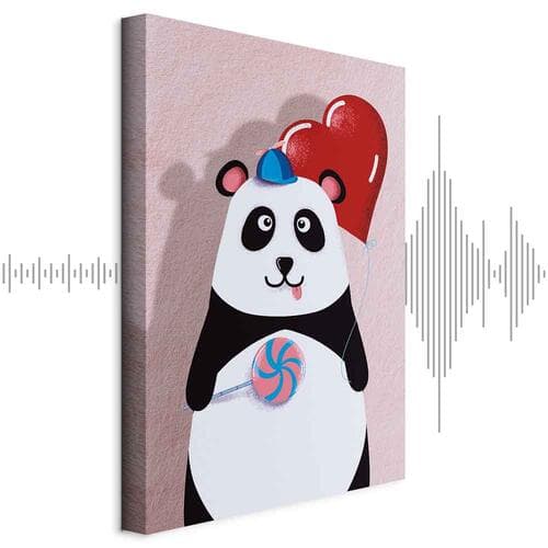 Leinwandbild Panda z balonikiem 20×30 cm, Standardleinwand