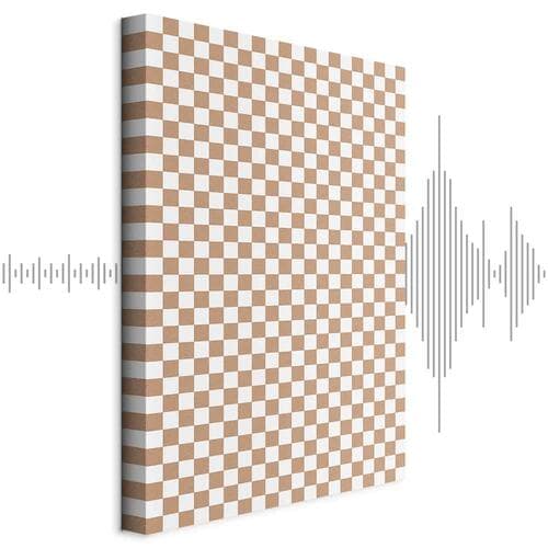 Leinwandbild Szachowy Wzór - brązowo-biała kratka z delikatnym szumem 20×30 cm, Standardleinwand