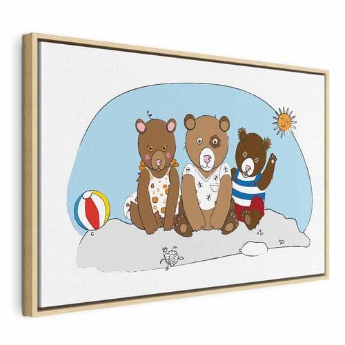 Картина на холсте Misie na plaży szeroki 60×40 см, стандартный холст
