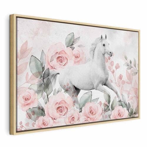 Canvas print Galop wśród róż szeroki 60×40 cm, standard canvas