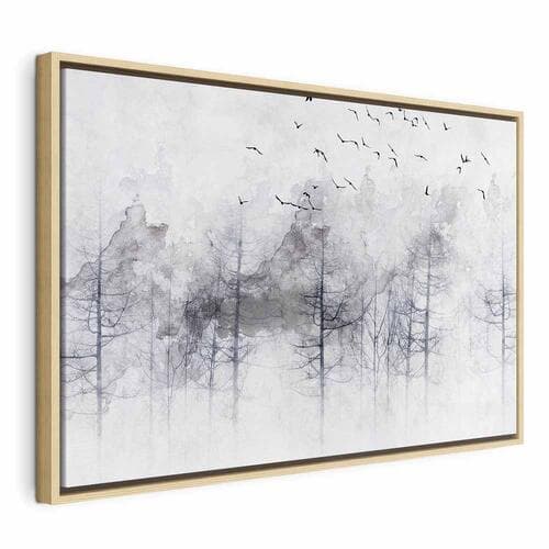 Leinwandbild Zimowy las szeroki 90×60 cm, Standardleinwand