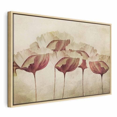 Leinwandbild Kwiaty w beżu szeroki 90×60 cm, Standardleinwand