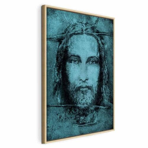Canvas print Całun Turyński w turkusie 40×60 cm, standard canvas