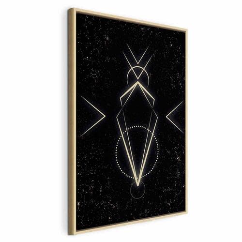 Obraz na płótnie Symetria figur - motyw graficzny w czarnym odcieniu 40×60 cm, płótno standard