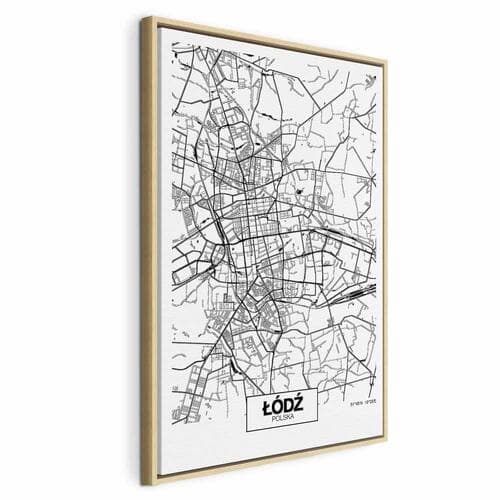Obraz na płótnie Mapa miasta: Łódź 40×60 cm, płótno standard