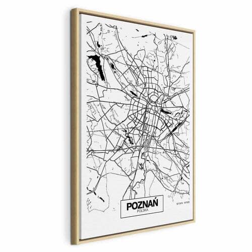 Картина на полотні Mapa miasta: Poznań 60×90 см, стандартне полотно