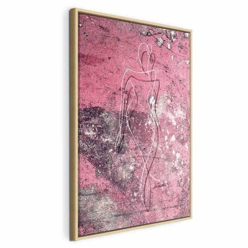 Leinwandbild Postać na różowym tle - kobieca sylwetka w marmurze 60×90 cm, Standardleinwand